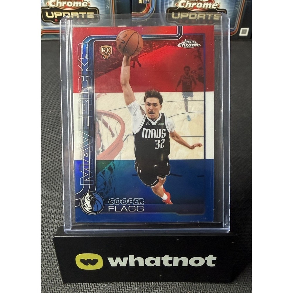 2025-26 Topps Chrome Update Cooper Flagg Red White Blue Refractor RC #151 Mavs